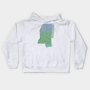 State of Mississippi Colorful Maze Kids Hoodie